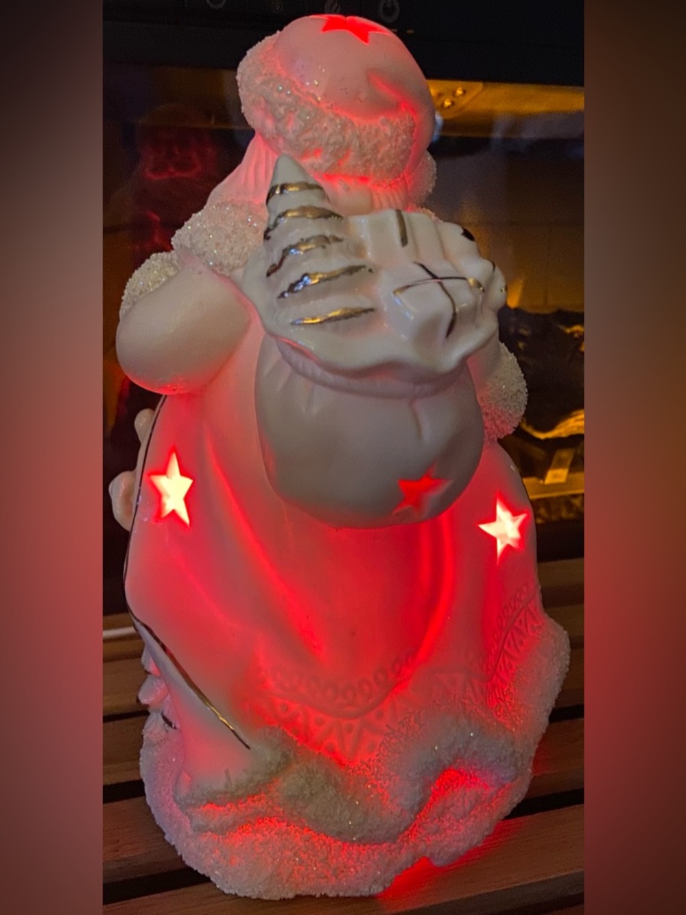 Lenox Vintage/Works White Ceramic Santa w/Red Night Light Glowing Holiday Decor - Picture 10 of 16